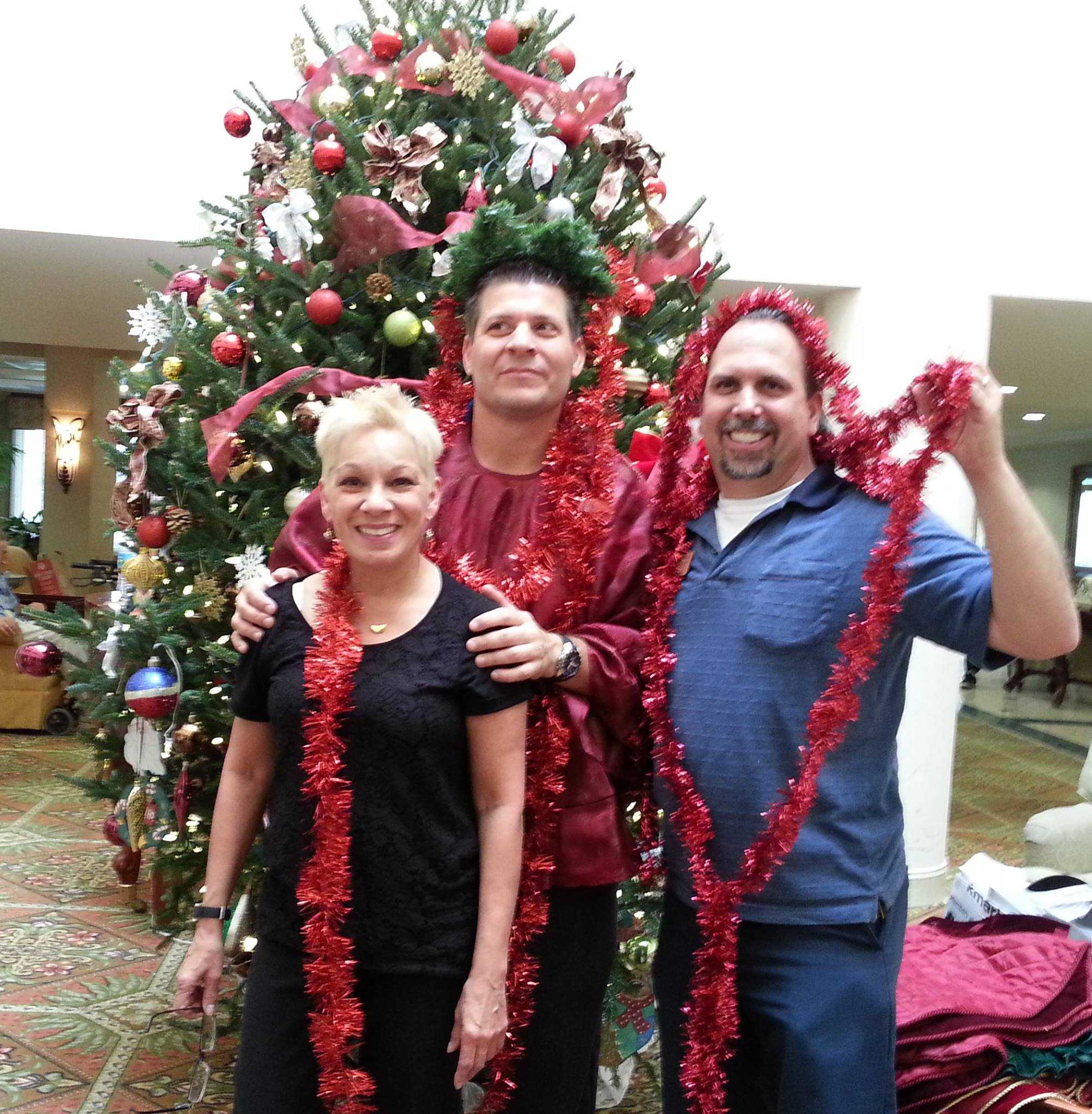 Staff at The Atrium in Boca Raton, Florida, got in the holiday spirit early this year and decorated themselves in addition the tree--and themselves!
