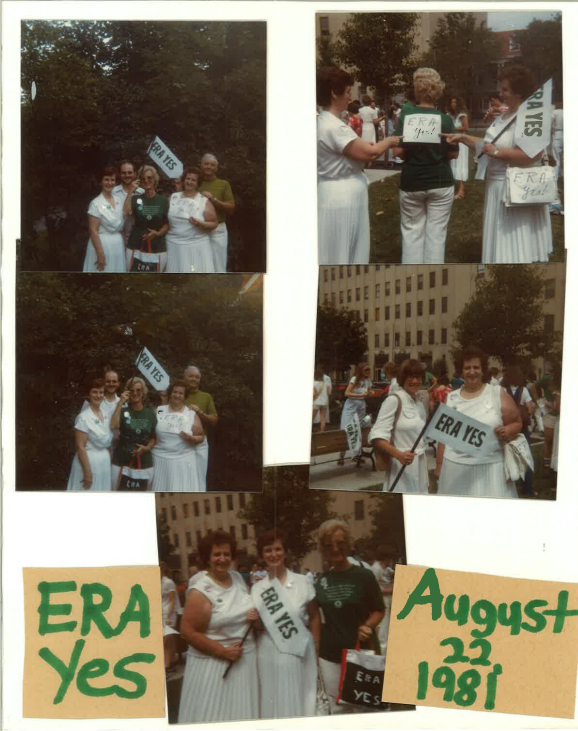 Martha and her sister Maria supporting the Equal Rights Amendment