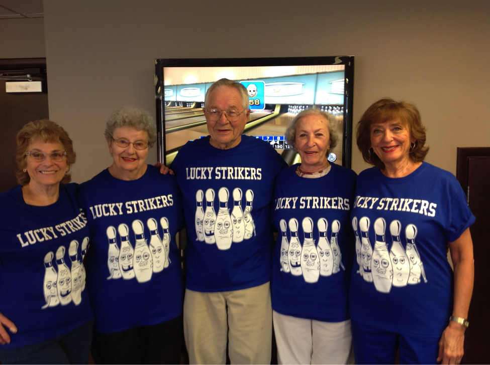 The Lucky Strikers: Charlotte Bernstein, Dorothy Brzuskewicz, Ed Marble, Mary Dombroski, and Ellen Shuster (Not Pictured: Pam Callahan)
