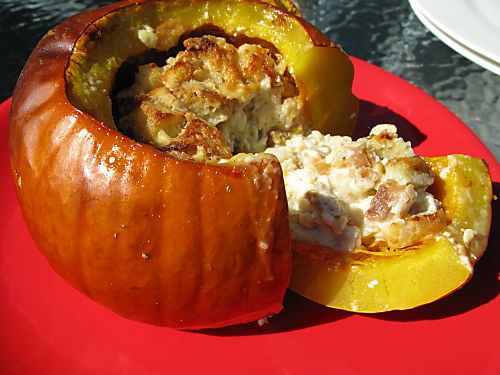 cheesy stuffed pumpkin recipe