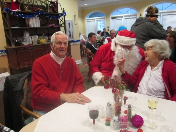 seniors talking with santa