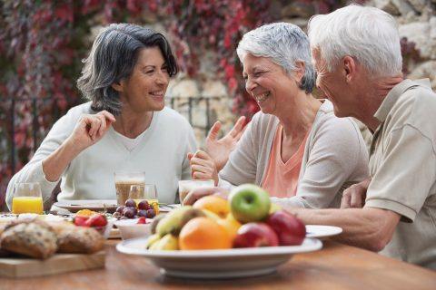 women at dinner table