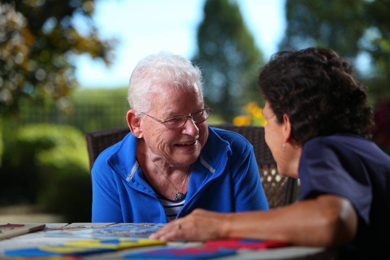 senior woman laughing