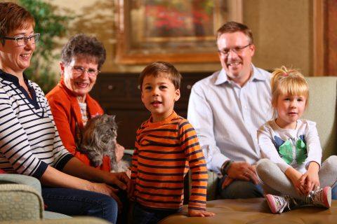 little boy with grandparents