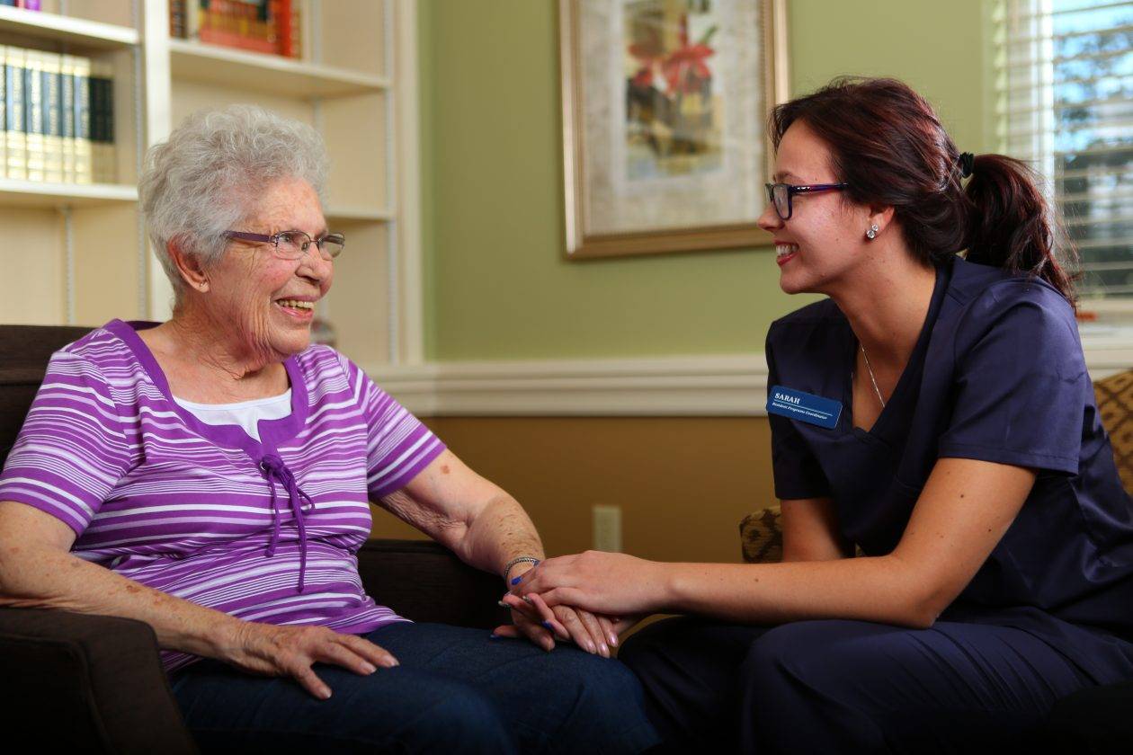 talking with caretaker