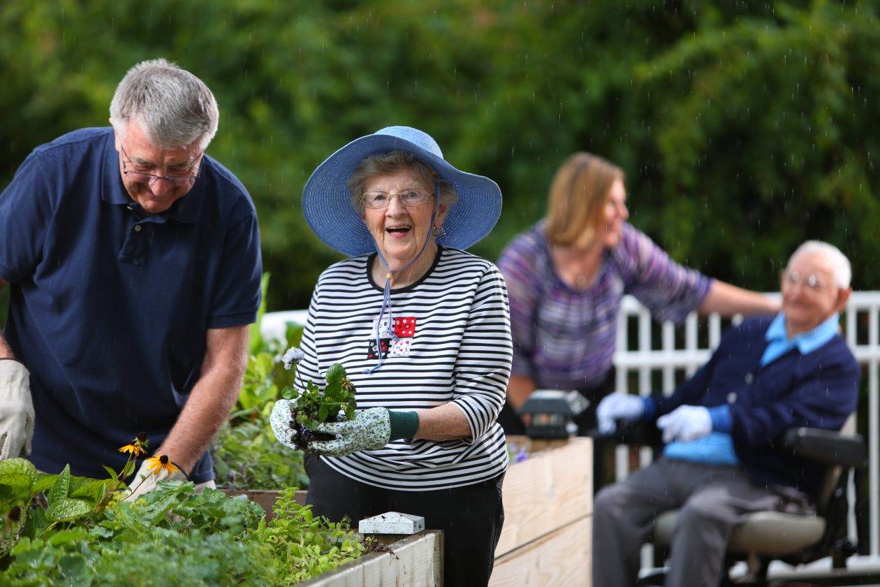 gardening in the rain