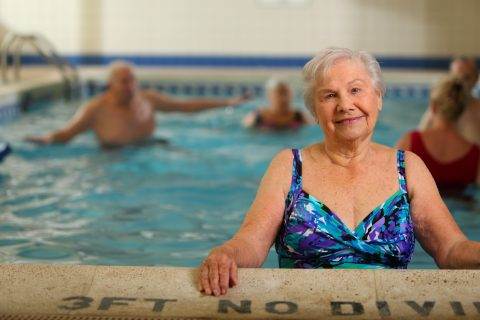 women in swimming pool