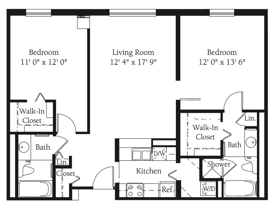 Lilac (Two Bedroom Apartment) floor plan