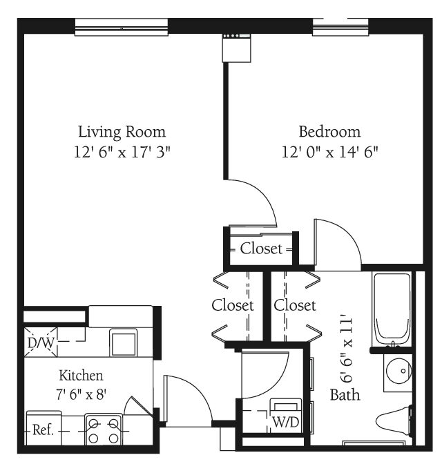 Orchid (One Bedroom Apartment) floor plan
