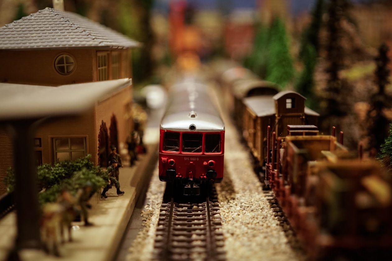 Image of a toy train in snow