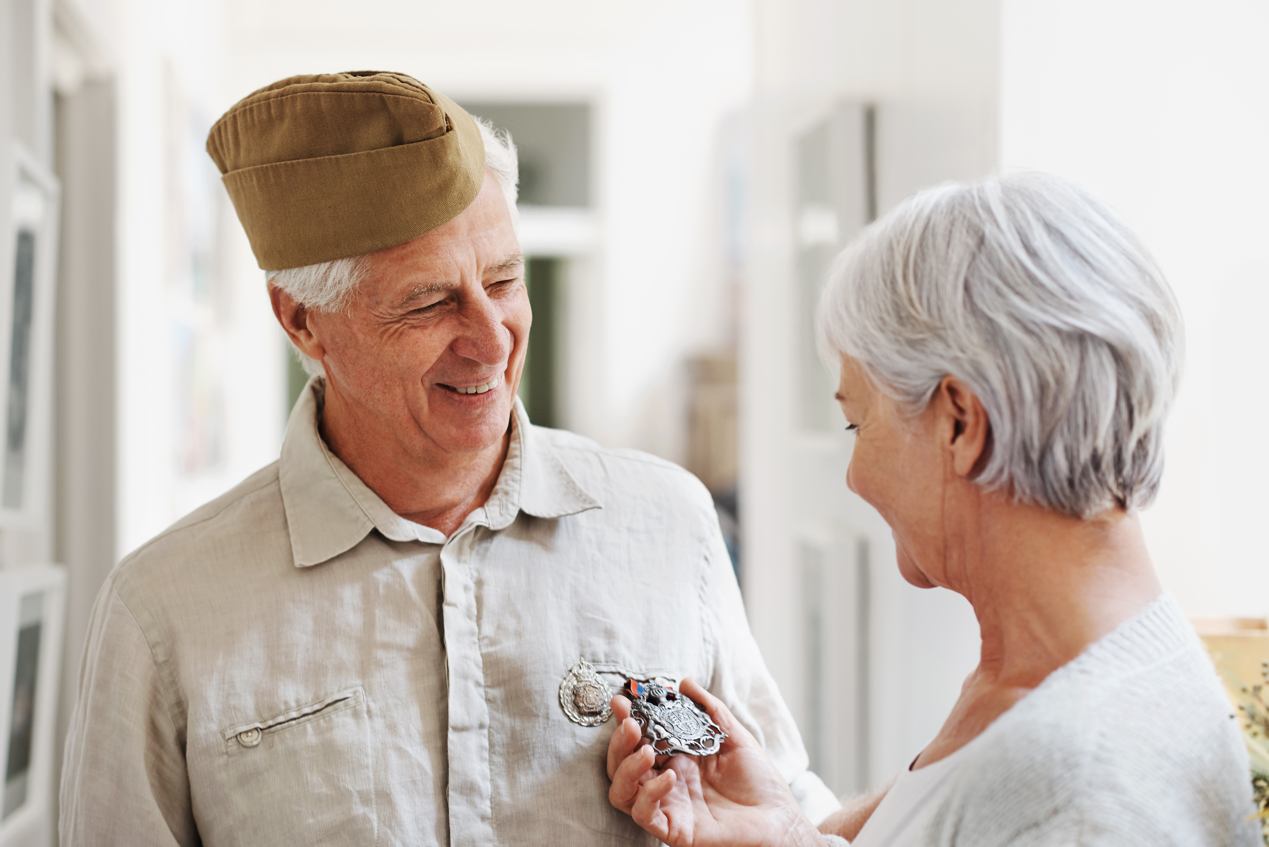 Veteran at a senior living community