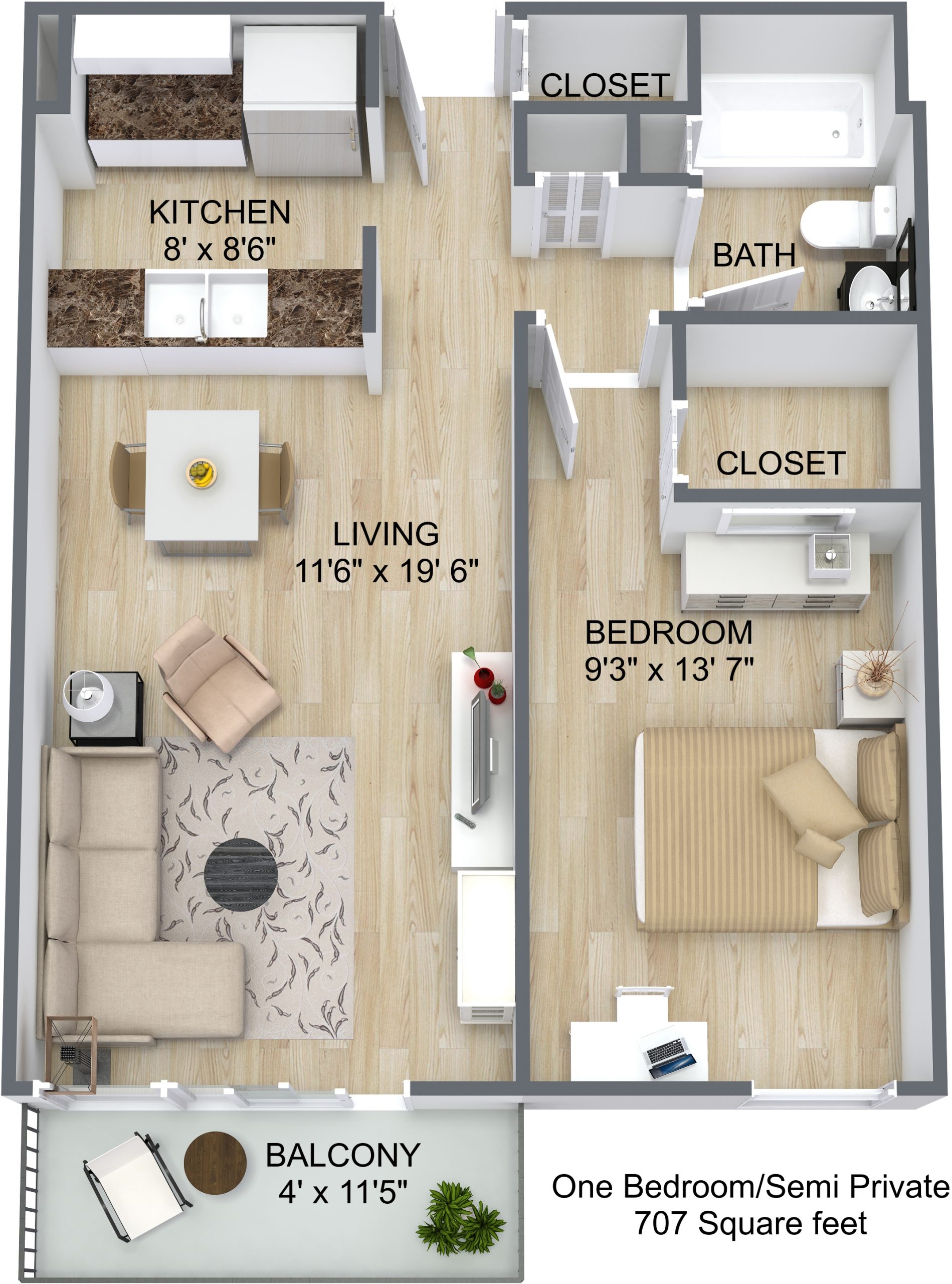 One Bedroom B