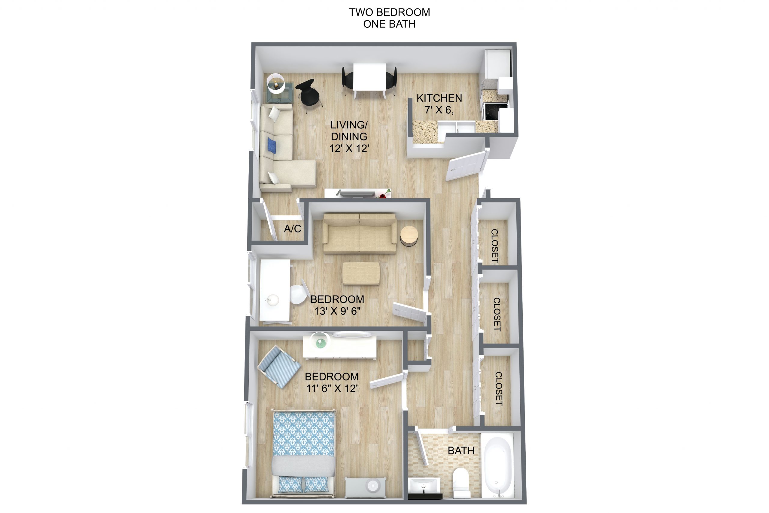 2 Bedroom 1 Bath