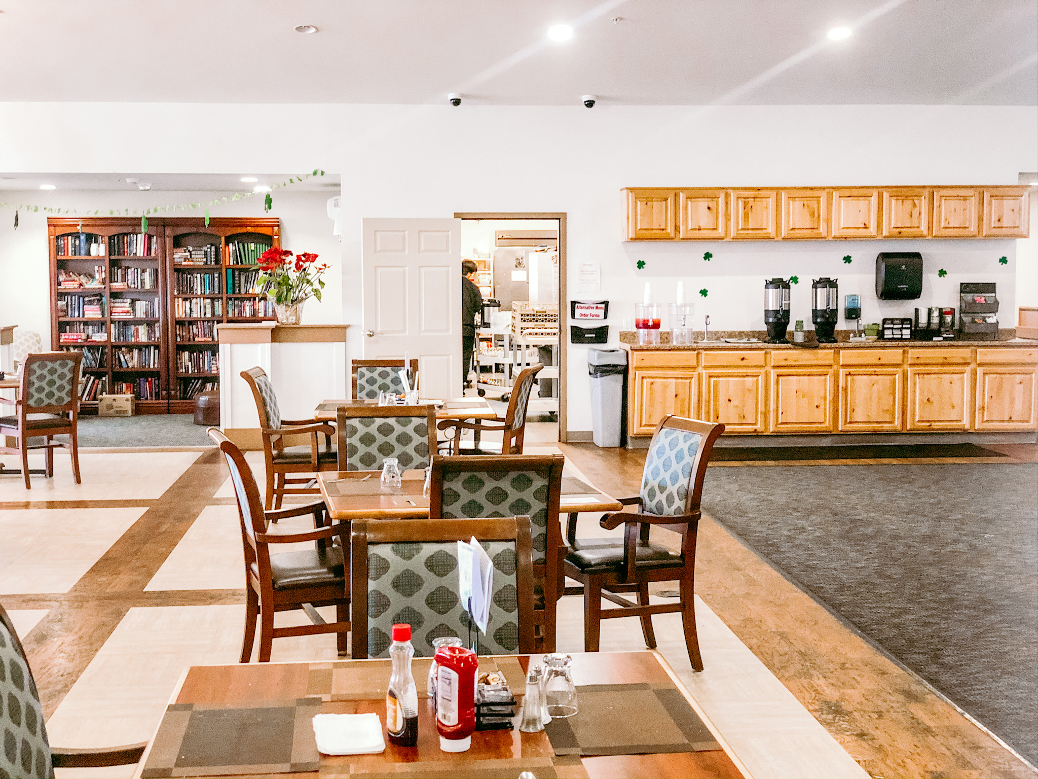 Copper springs dining area and coffee station