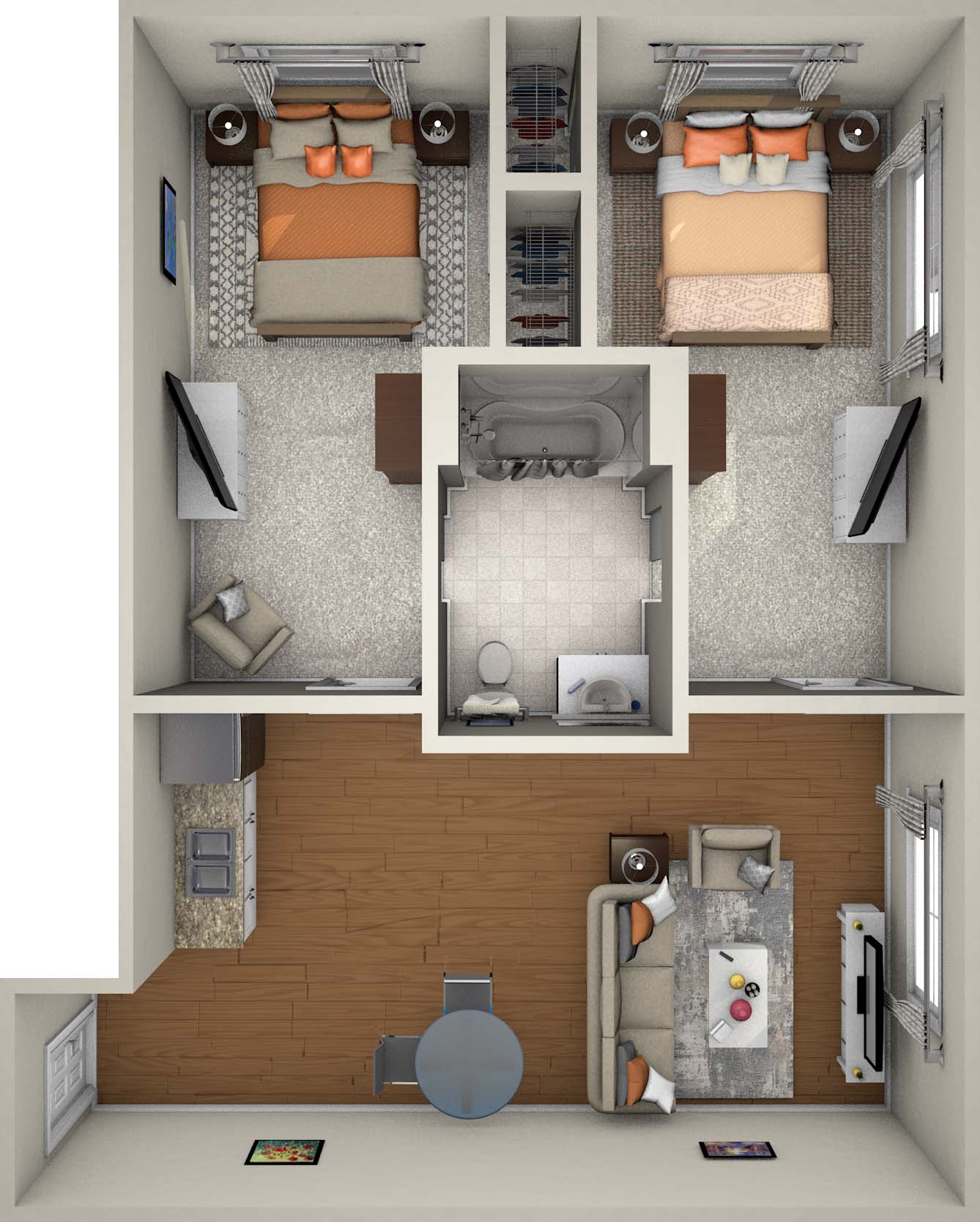 Courtyard fountains assisted living 2 bedroom floor plan