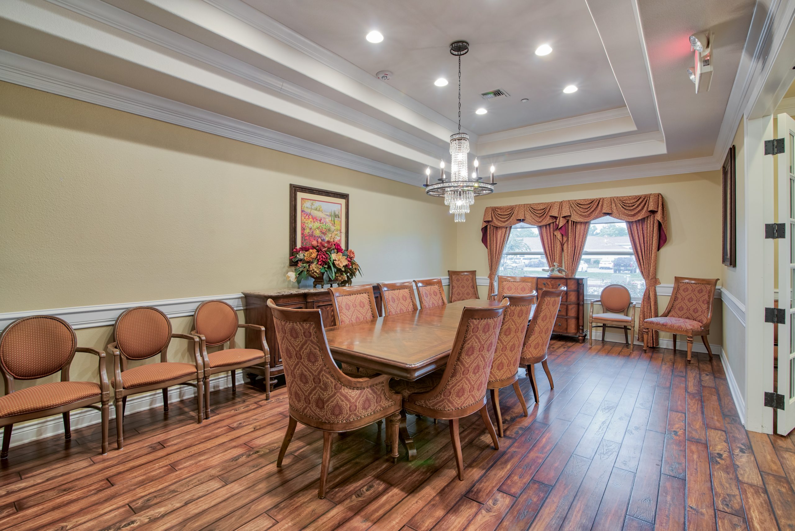 Pelican bay assisted living memory care community large dining table