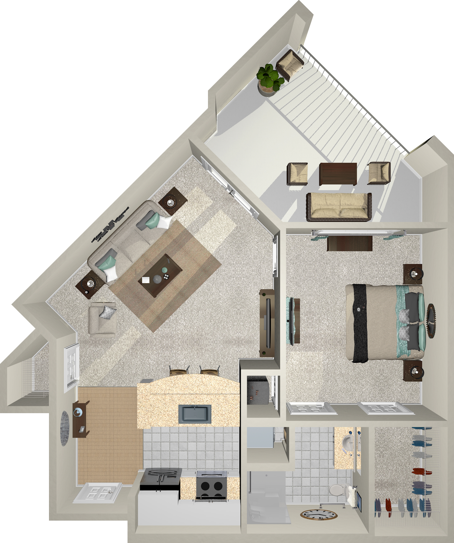 Concerto - One Bedroom: 637 Sq. Ft.