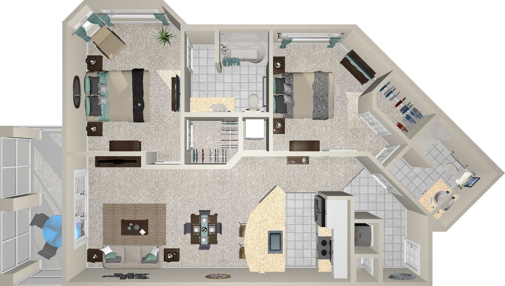 Ensemble - Two Bedroom: 998 Sq. Ft.