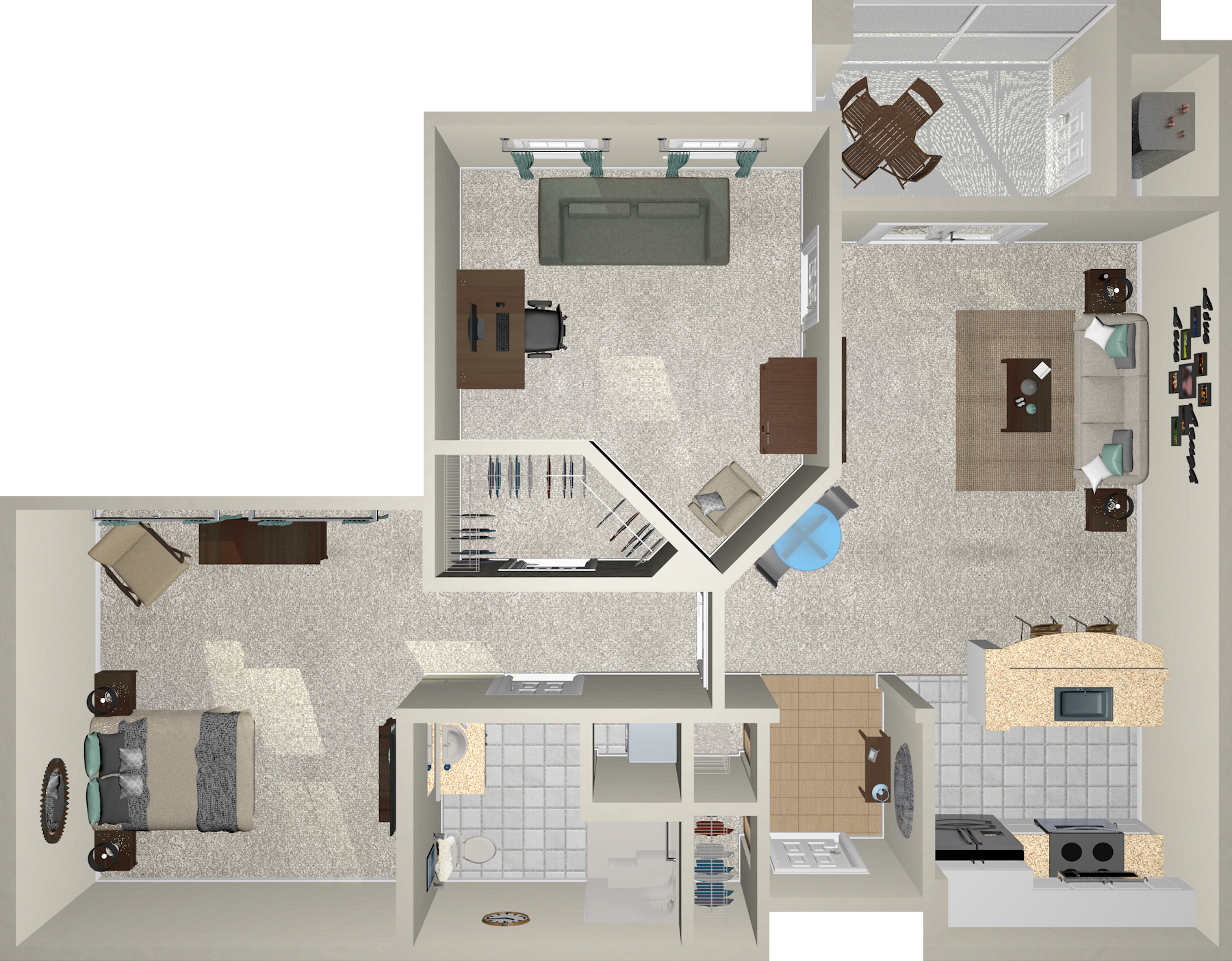 Interlude - One Bedroom with Den: 817 Sq. Ft.