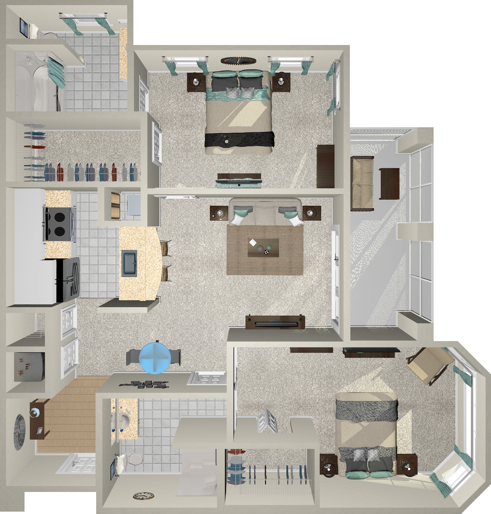 Symphony - Two Bedroom: 989 Sq. Ft.