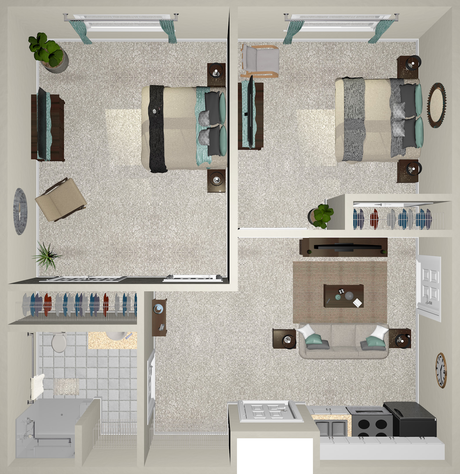 Personal Care Two Bedrooms - 660 Sq. Ft.