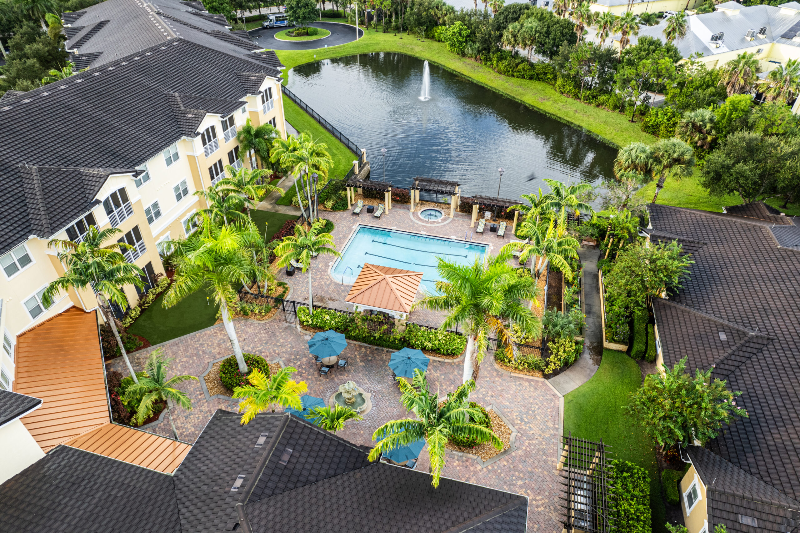 aerial of pool