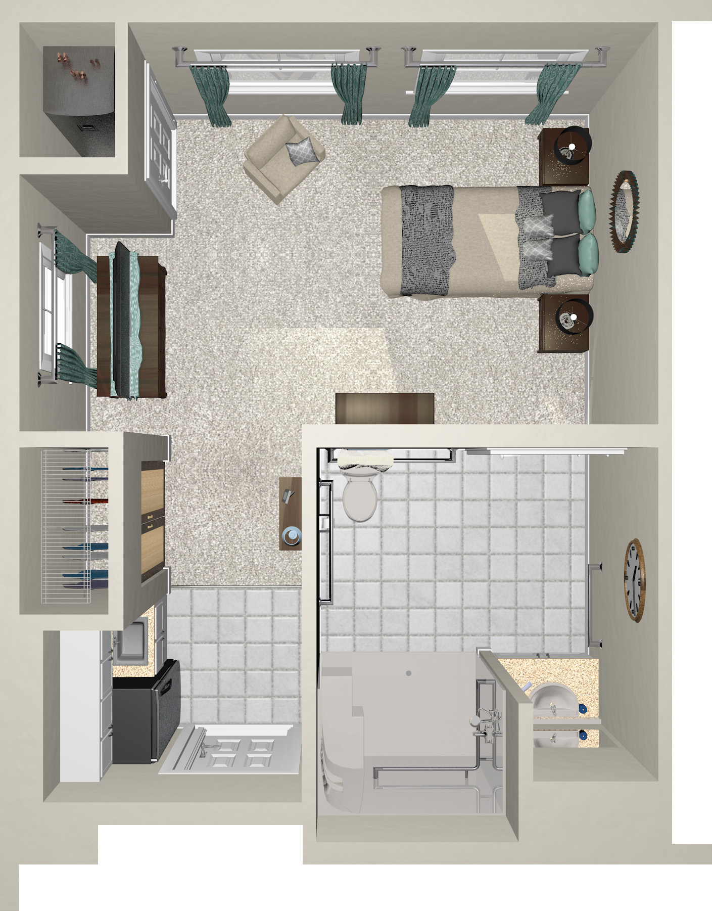 Azalea Studio - 335 Sq. Ft.