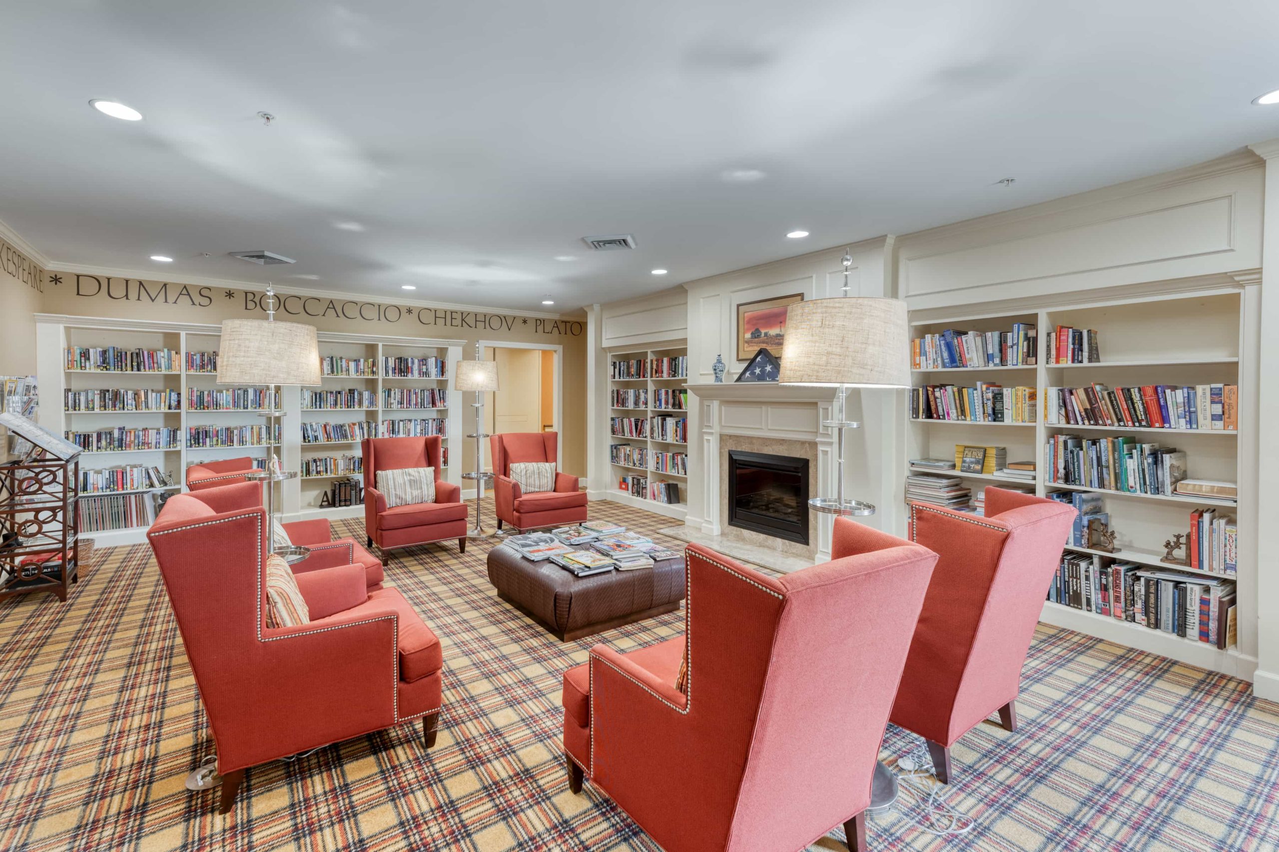 Lounge and fireplace