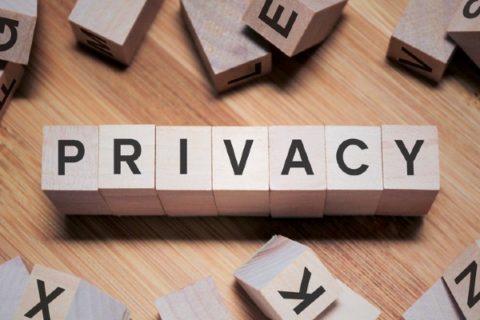 Privacy spelled out on wooden blocks
