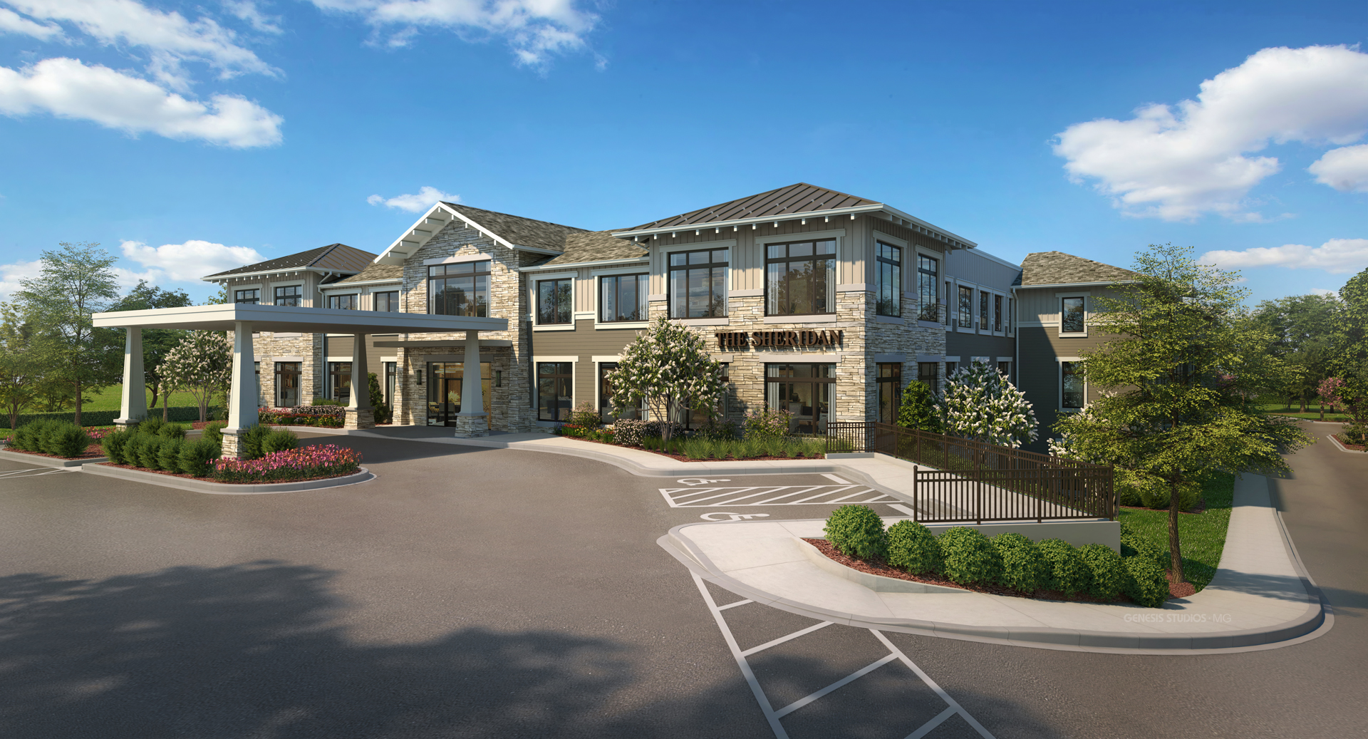 Outdoor entrance to the sheridan at severna park