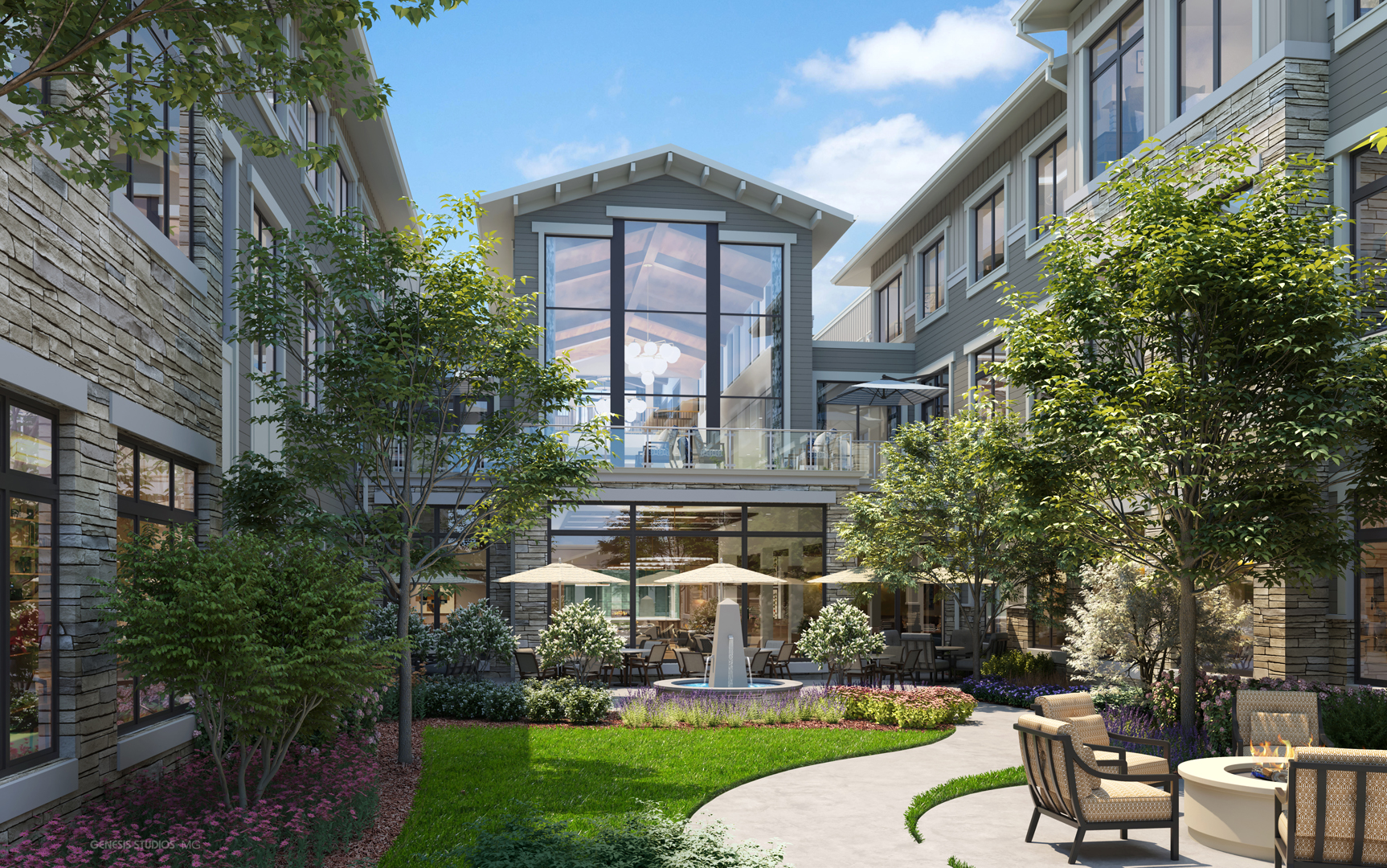 Courtyard at the sheridan at severna park