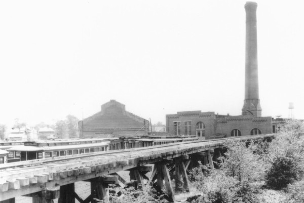 Electric trolley tracks reached Hartwell Ohio in 1898. This photo shows the Cincinnati & Hamilton Hartwell streetcar barn.