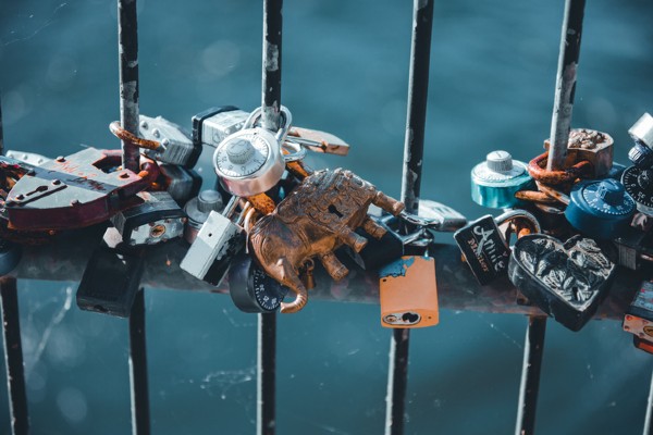 A number of “locks of love” have been placed on a bridge overlooking a creek in Evans, GA.