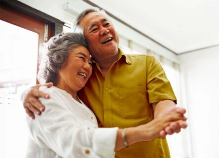 Elderly couple dancing