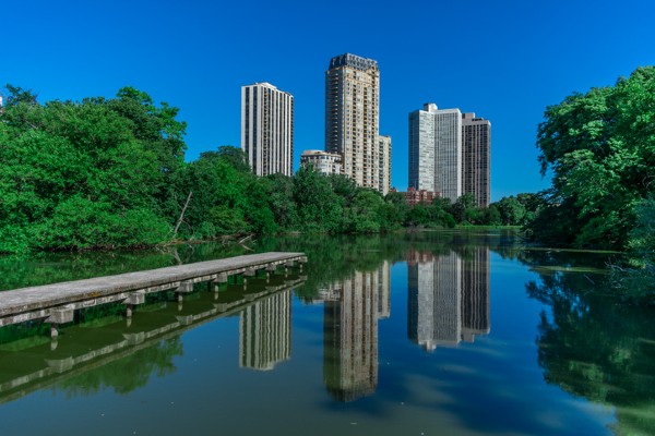 North Pond in Chicago is just a short hop from River Forest.