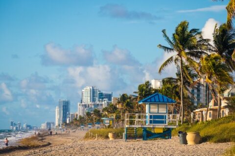 A beautiful day dawns in Hollywood, Florida, close to The Sheridan at Cooper City.