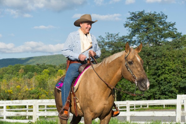 A retiree rides a horse in Pennsylvania.