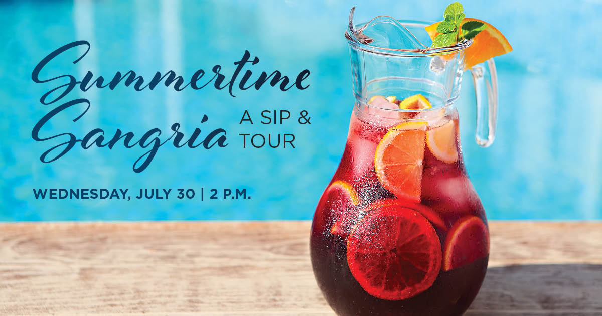 A Sangria pitcher poolside.