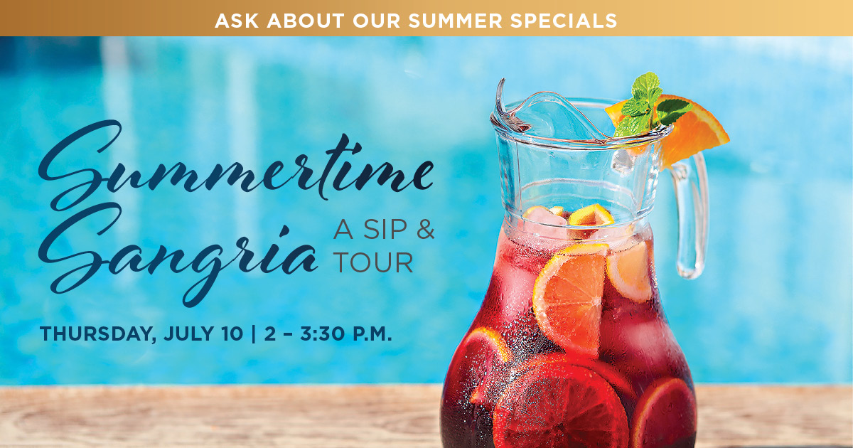 A Sangria Pitcher sitting poolside.