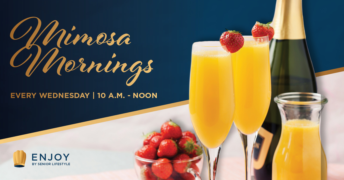 Two mimosas decorated with strawberries.