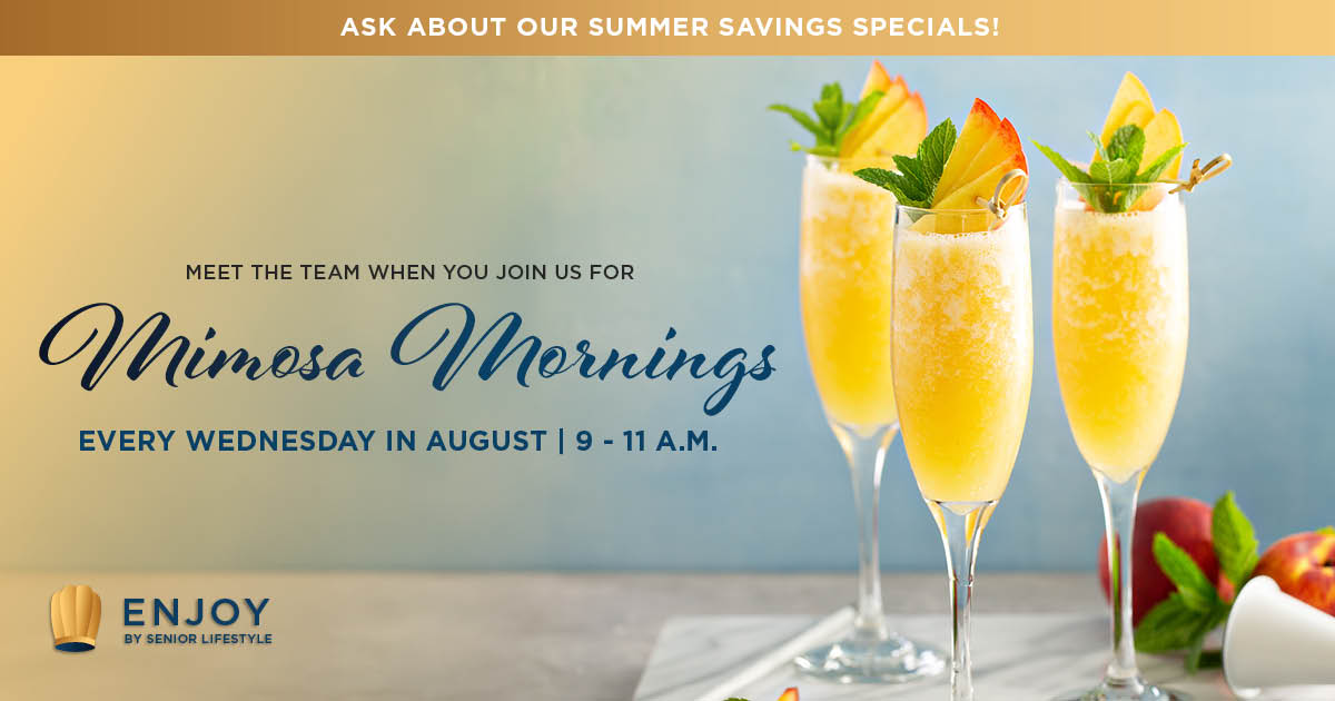Three mimosas on a table.