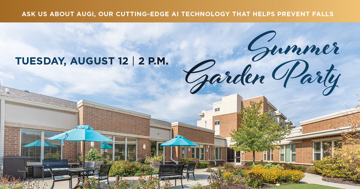 SLC SGRO 4347400 SummerGardenPartyAUGi Email Calendar An outdoor view of The Sheridan at Green Oaks.