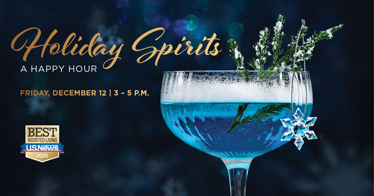 blue cocktail with snowflake charm